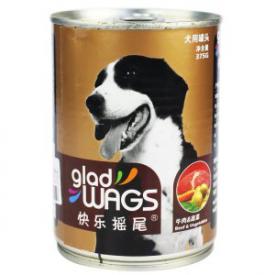 快乐摇尾glad 牛肉+蔬菜味狗罐头 375g